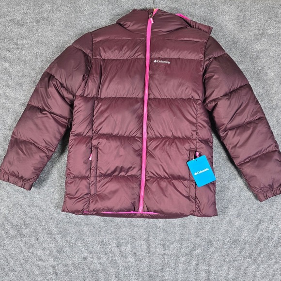 Columbia Other - Columbia Puffer Hooded Jacket Kids Youth Size L (14-16) Burgundy Pink Zip Puffer